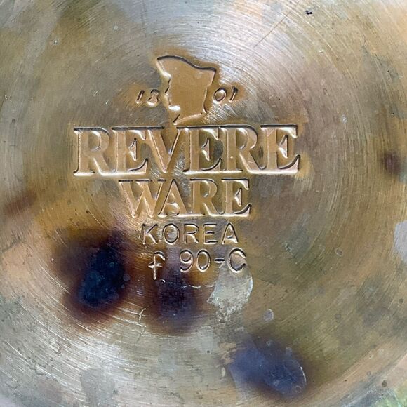 Paul Revere Signature Vintage Small 1 QT Whistling Tea Pot Kettle Copper Bottom - Picture 6 of 15